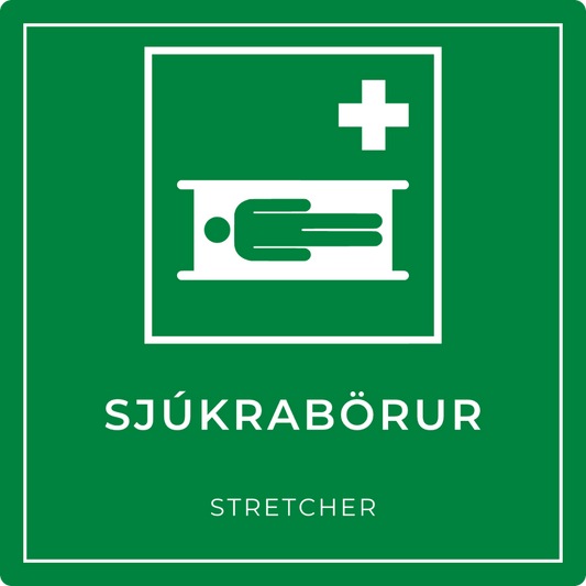 Sjúkrabörur - neyðarskilti, grænt