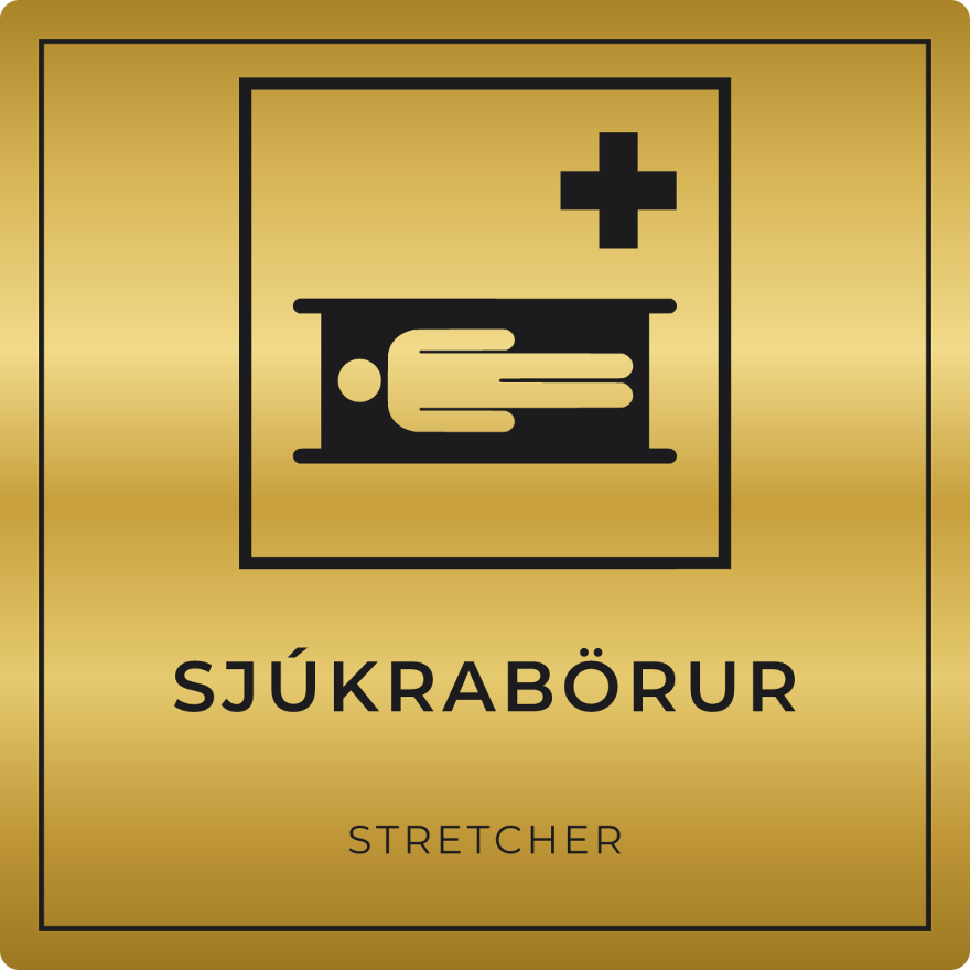 Sjúkrabörur - neyðarskilti, gull