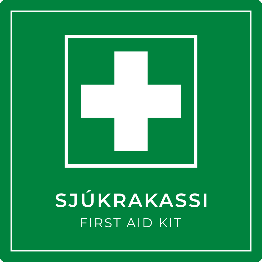 Sjúkrakassi - neyðarskilti, grænt