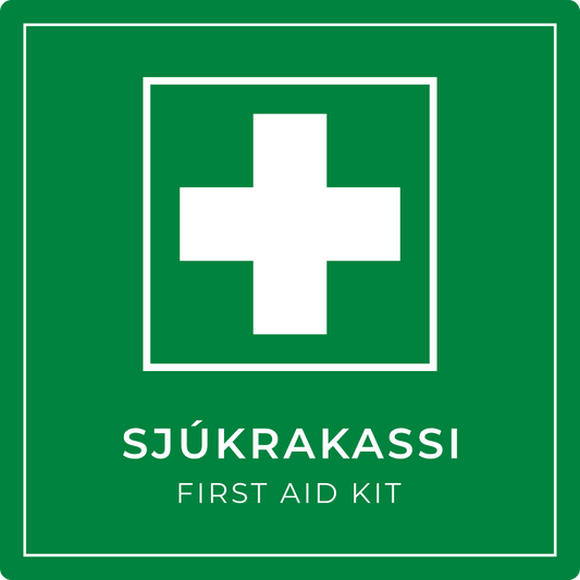 Sjúkrakassi - neyðarskilti, grænt