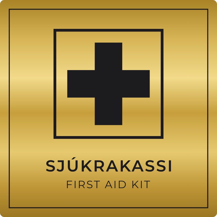 Sjúkrakassi - neyðarskilti, gull