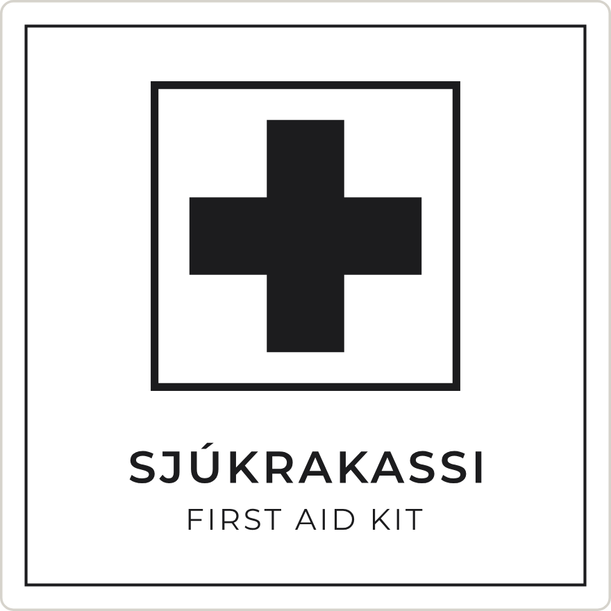 Sjúkrakassi - neyðarskilti, hvítt
