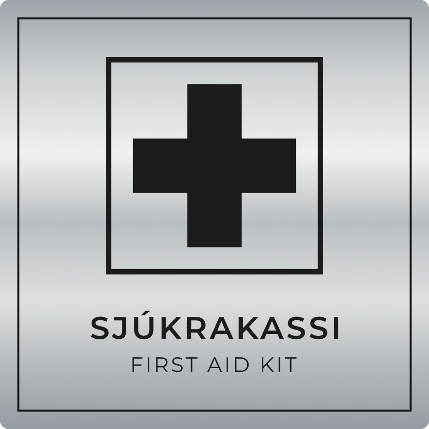 Sjúkrakassi - neyðarskilti, silfur