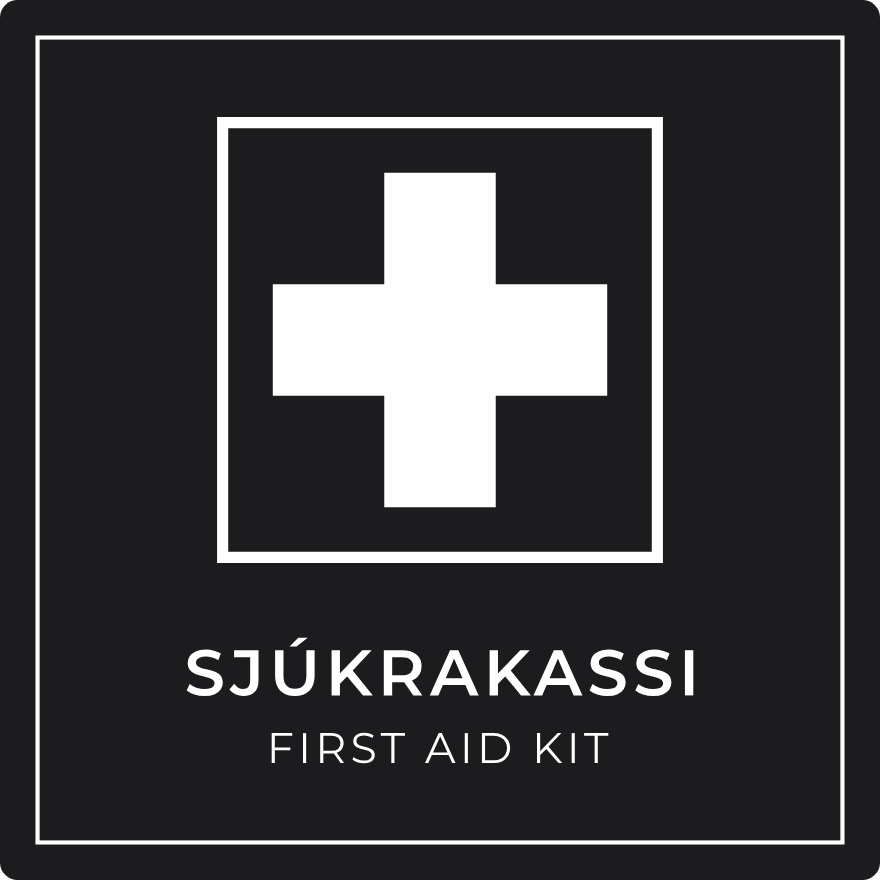 Sjúkrakassi - neyðarskilti, svart