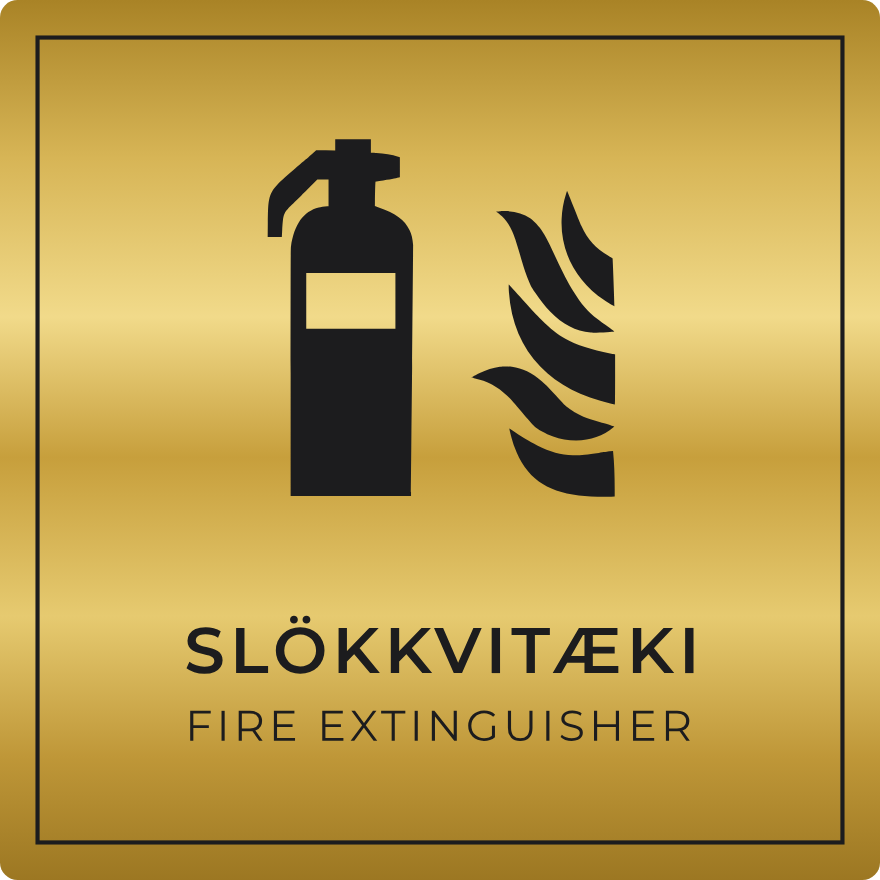 Slökkvitæki - brunaskilti, gull