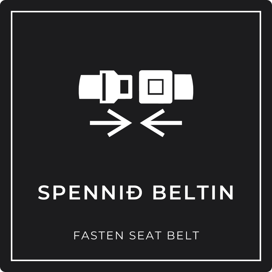 Spennið beltin - boðskilti, svart