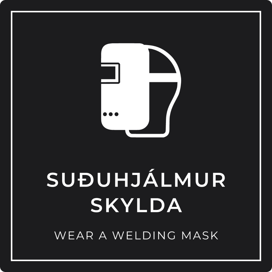 Suðuhjálmur skylda - boðskilti, svart