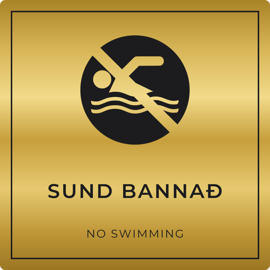 Sund bannað - bannskilti, gull