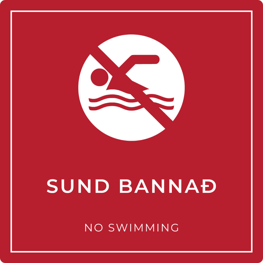 Sund bannað - bannskilti, rautt