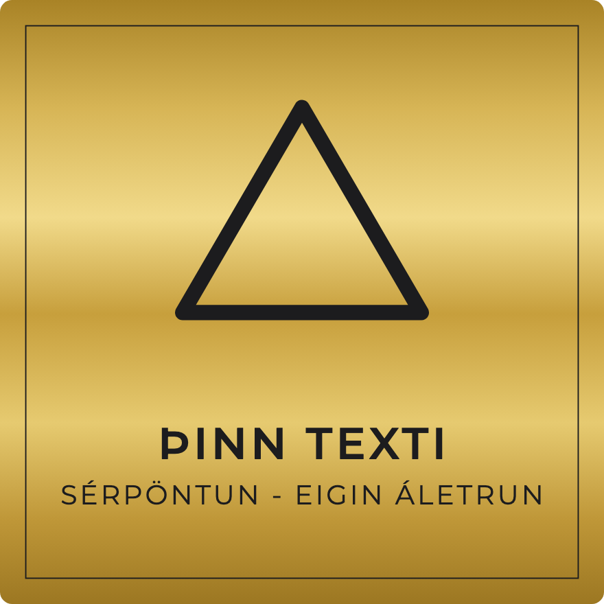 Viðvörunarskilti - eigin texti, gull