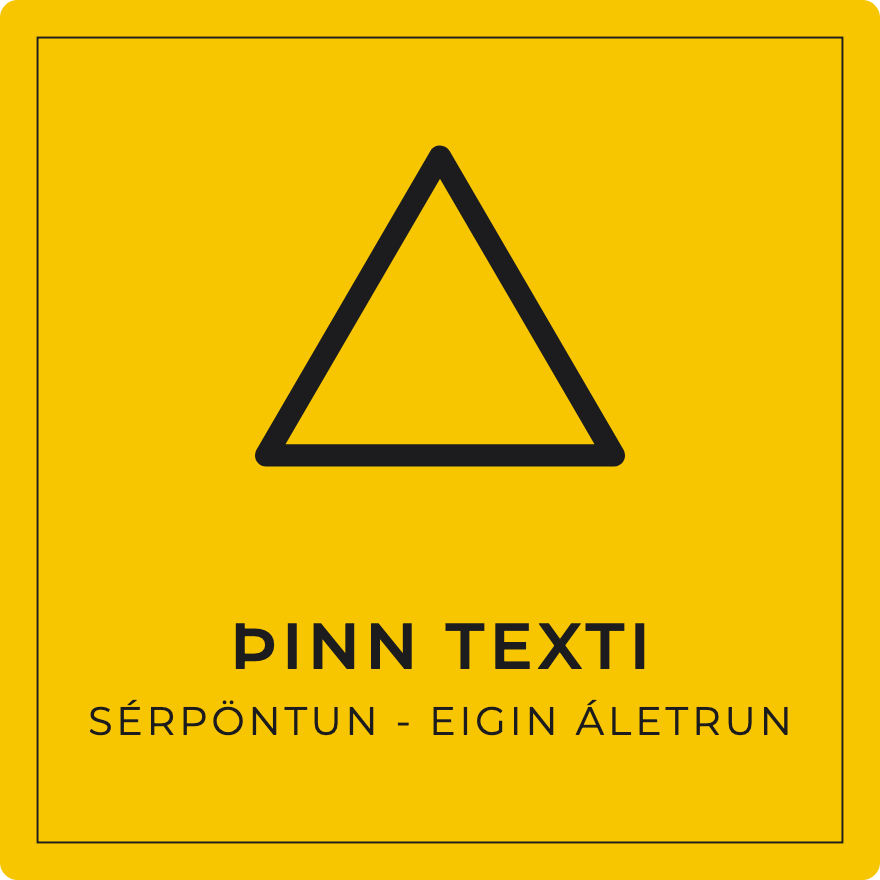 Viðvörunarskilti - eigin texti, gult