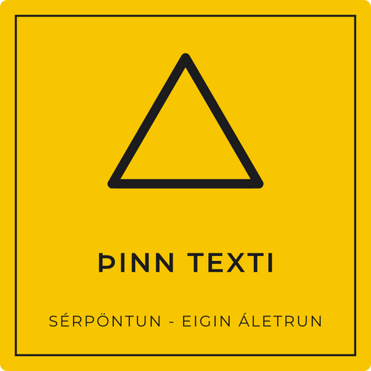 Viðvörunarskilti - eigin texti, gult