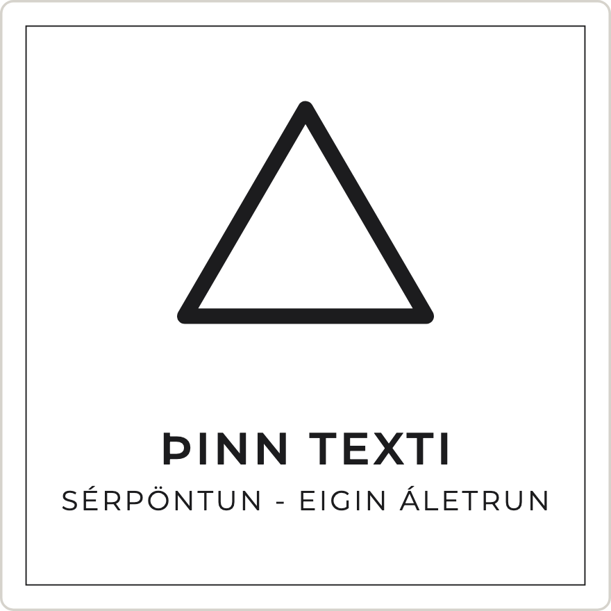 Viðvörunarskilti - eigin texti, hvítt