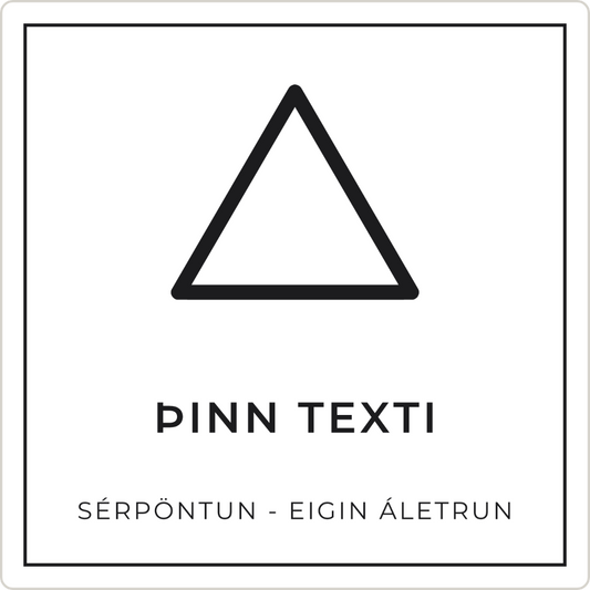 Viðvörunarskilti - eigin texti, hvítt