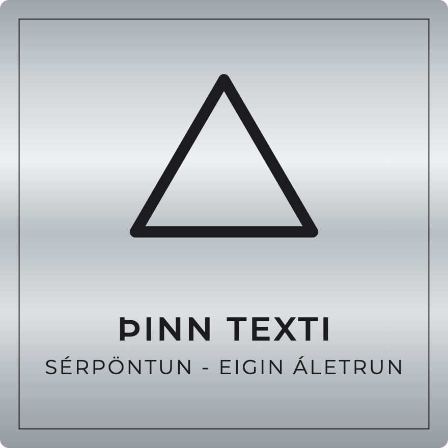 Viðvörunarskilti - eigin texti, silfur