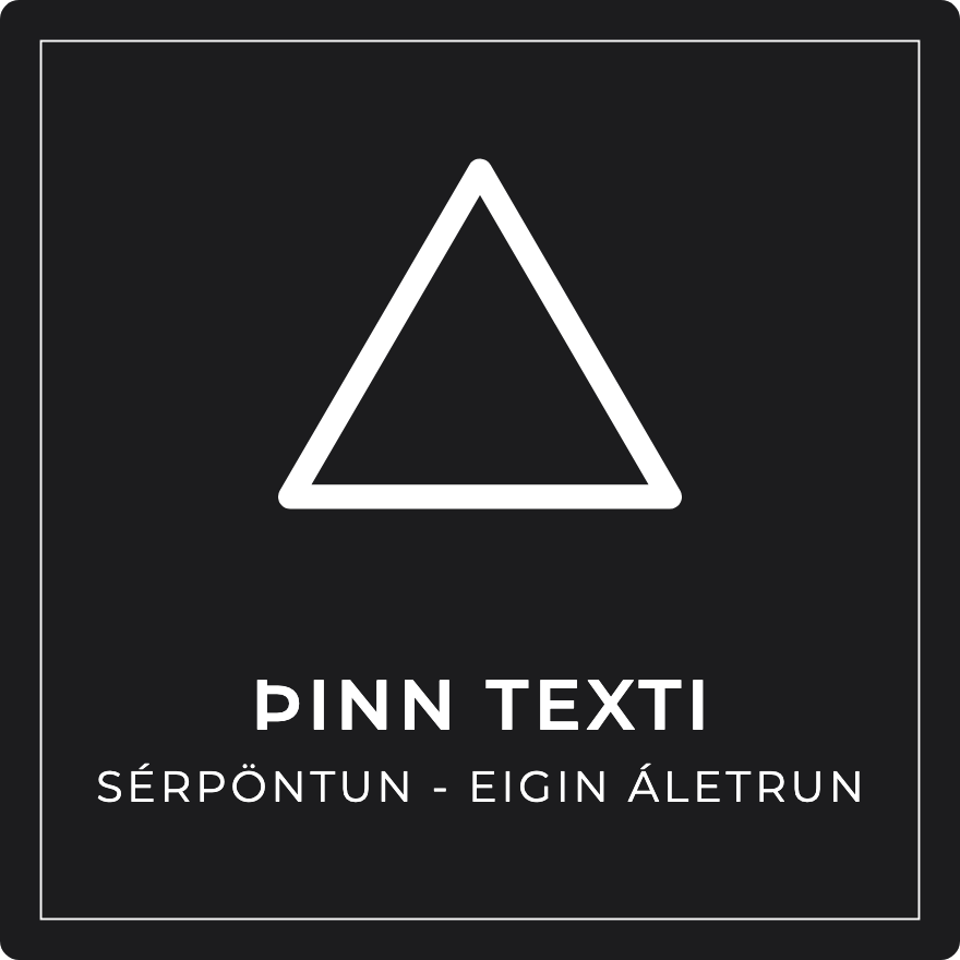 Viðvörunarskilti - eigin texti, svart