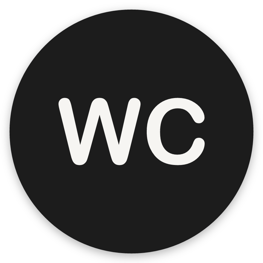 WC, hringlaga WC skilti, grafið, svart