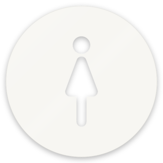 Konur, hringlaga WC skilti, útskorið, hvítt glans