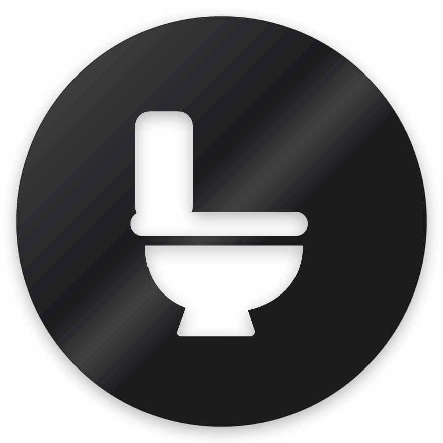 Salerni, hringlaga WC skilti, útskorið, svart glans
