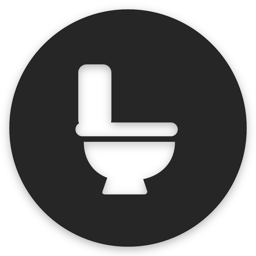 Salerni, hringlaga WC skilti, útskorið, svart matt