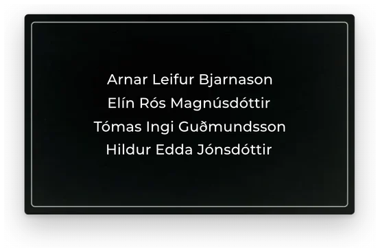 Hurðaskilti og nafnaskilti á hurð
