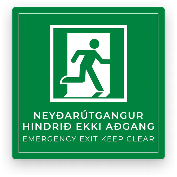 Neyðarútgangur, hindrið ekki aðgang