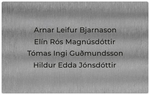 Hurðaskilti úr stáli og messingi