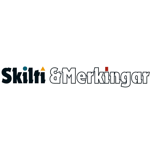 Skilti og merkingar logo