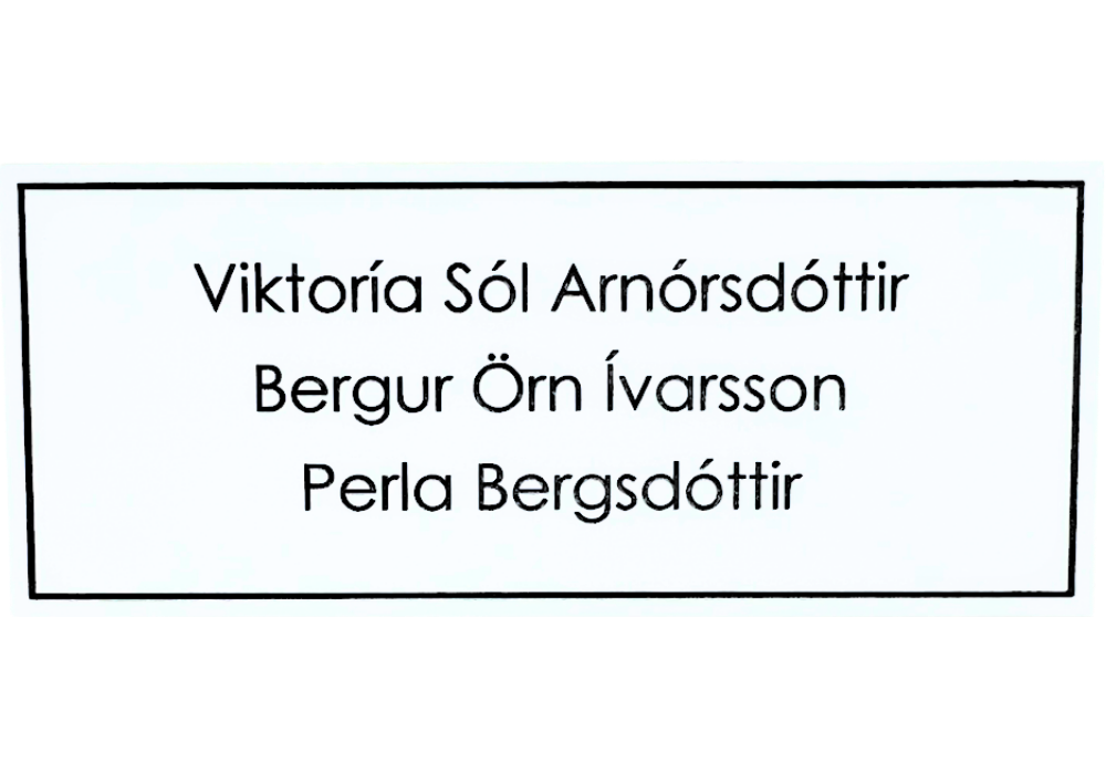 Hvítt hurðaskilti