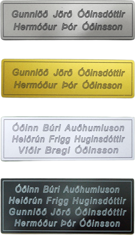 ferhyrnt hurðaskilti